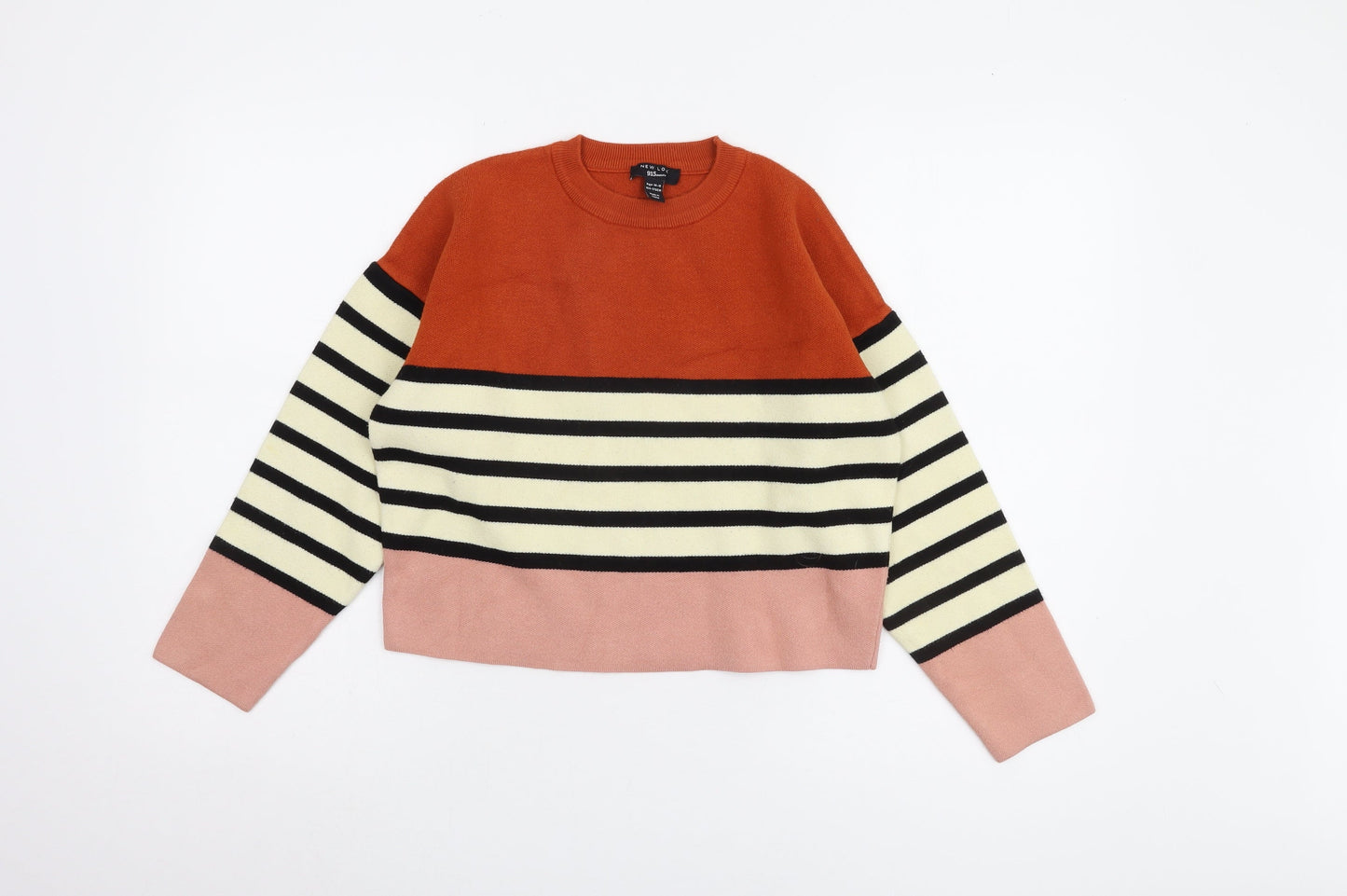 New Look Girls Striped Jumper Orange Black Age 14-15