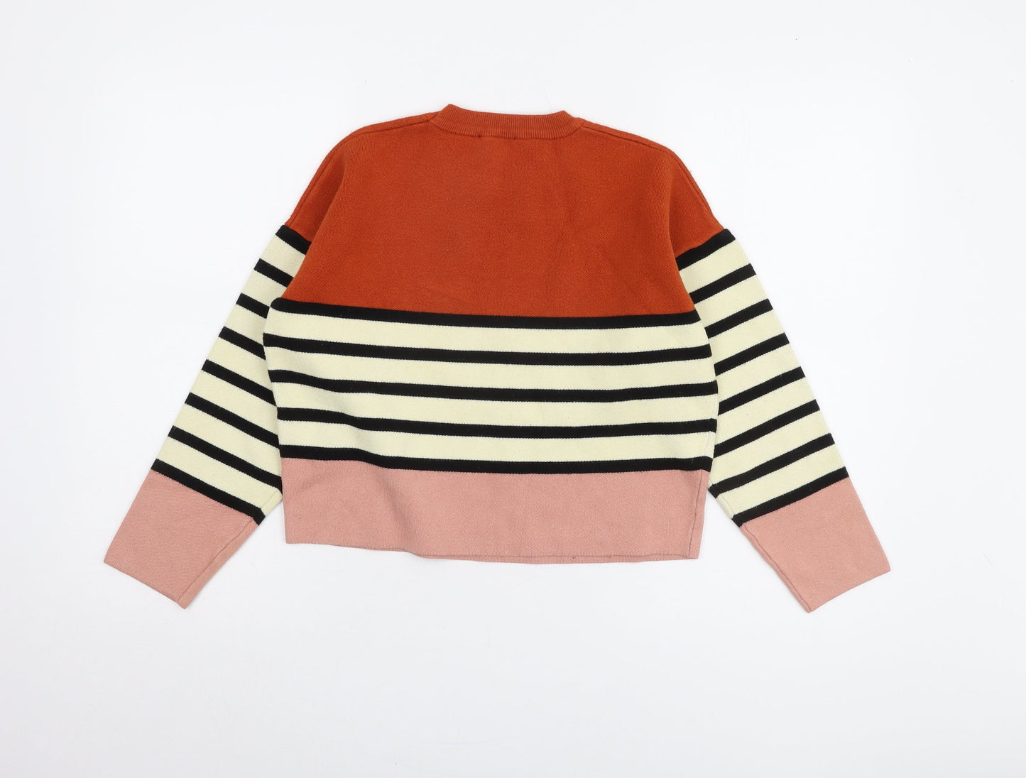 New Look Girls Striped Jumper Orange Black Age 14-15