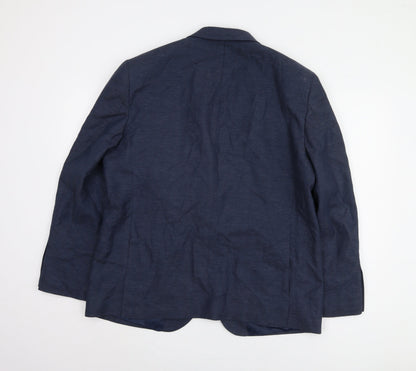Marks and Spencer Men's Blue Wool Blazer XL