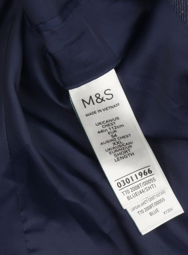 Marks and Spencer Men's Blue Wool Blazer XL