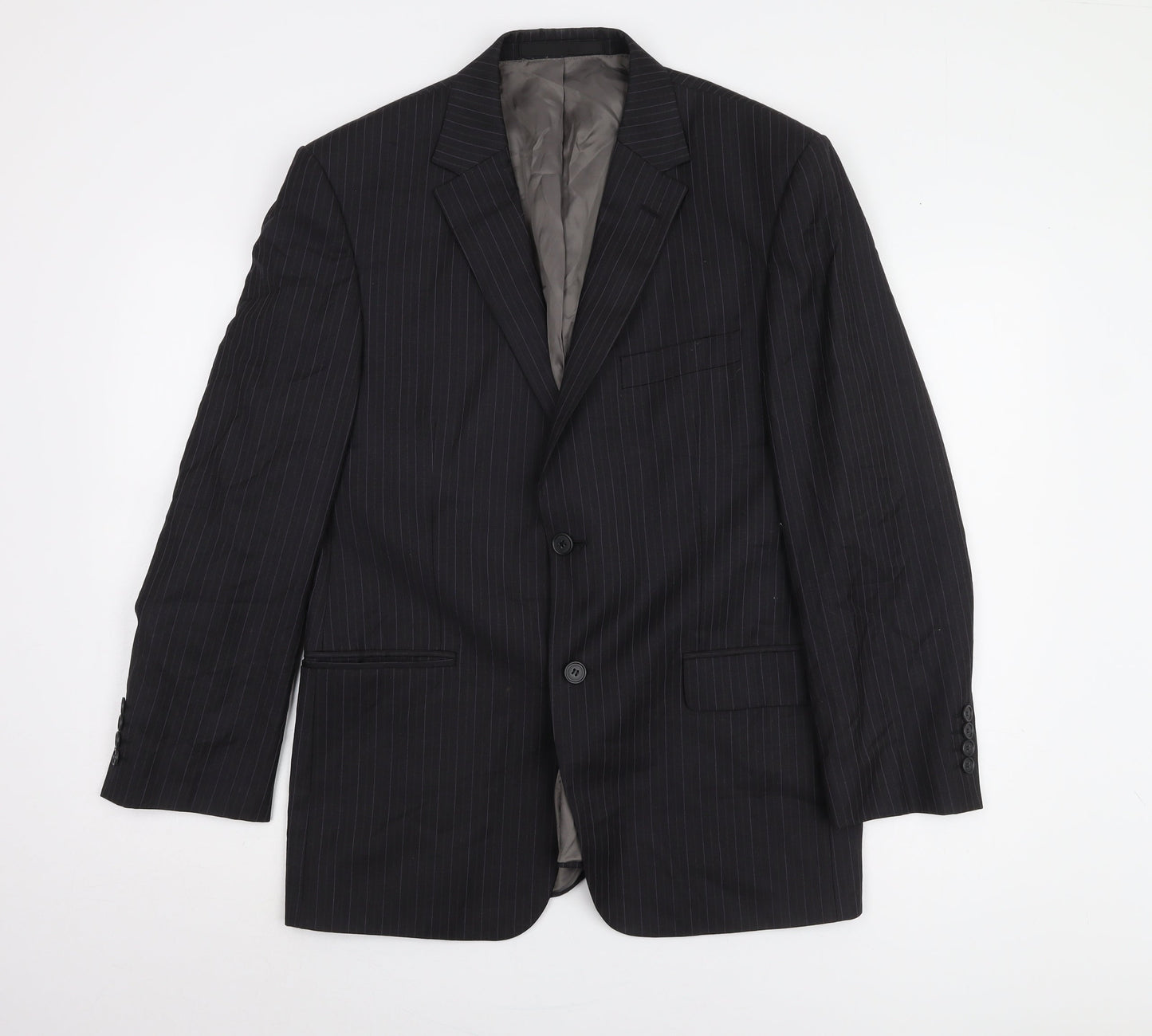 Marks and Spencer Men's Grey Striped Blazer 40 Short