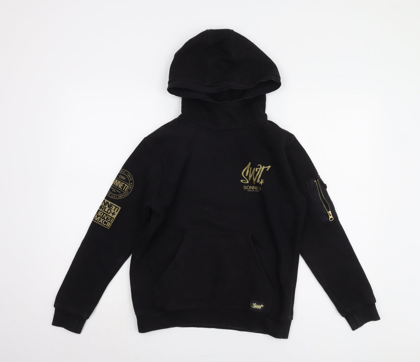 Sonneti Boys Black Hoodie 12-13 Years Pullover Style