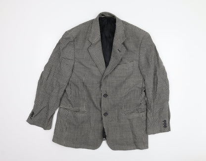 St Michael Men's Black 7 White Check Blazer 38 Short