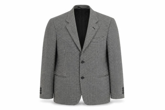 St Michael Men's Black 7 White Check Blazer 38 Short