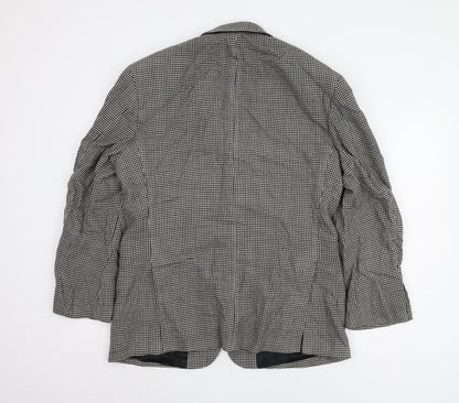 St Michael Men's Black 7 White Check Blazer 38 Short