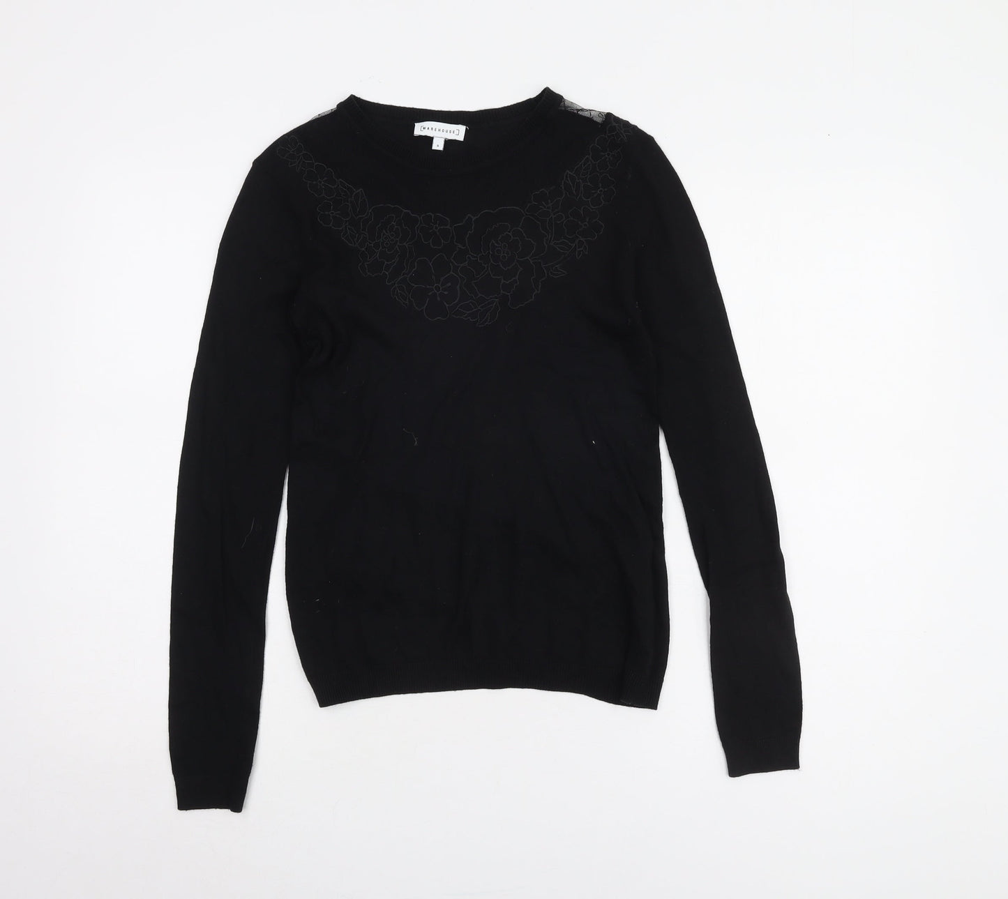 Womens UK Size 8 Warehouse Black Pullover Jumper