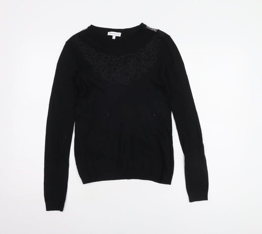 Womens UK Size 8 Warehouse Black Pullover Jumper