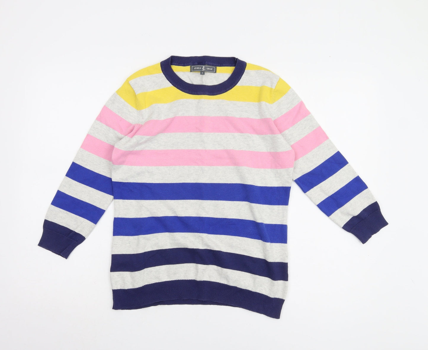 Jessica Graaf Women's Multicoloured Stripe Pullover Jumper
