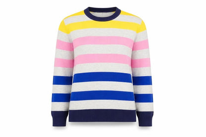 Jessica Graaf Women's Multicoloured Stripe Pullover Jumper