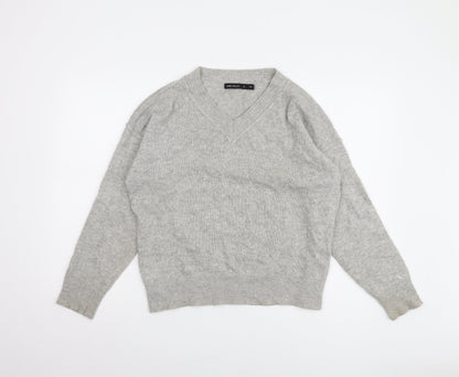 Karen Millen Women's Grey V-Neck Pullover Jumper - Size M