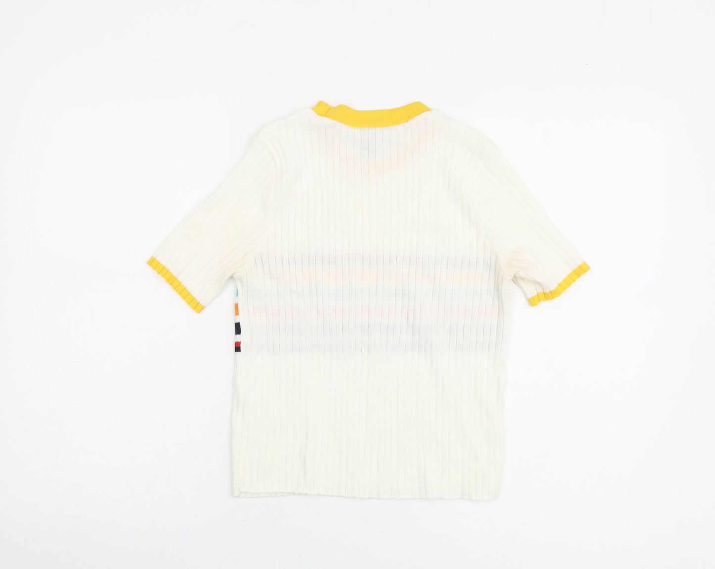 Forever 21 Women's Ivory Striped Pullover Jumper L