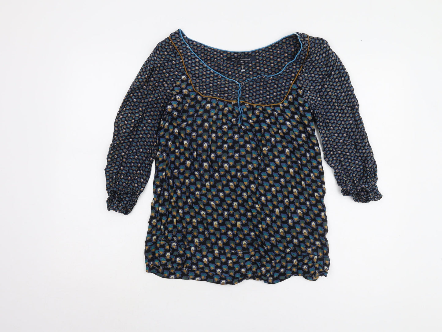Womens UK Size 8 French Connection Multicoloured Tunic Blouse