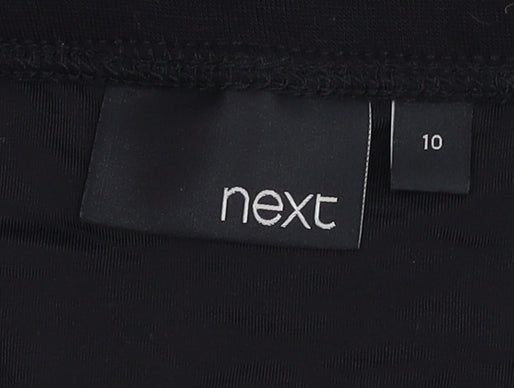 Next Women's Black Strapless Ruched Dress, Size 10