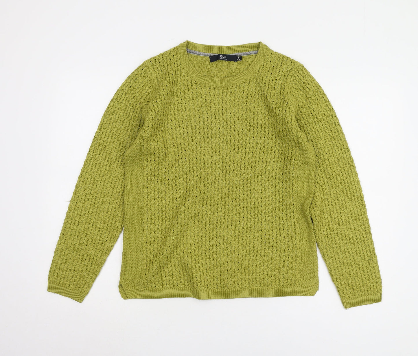 Womens UK Size S ISLE Green Pullover Jumper