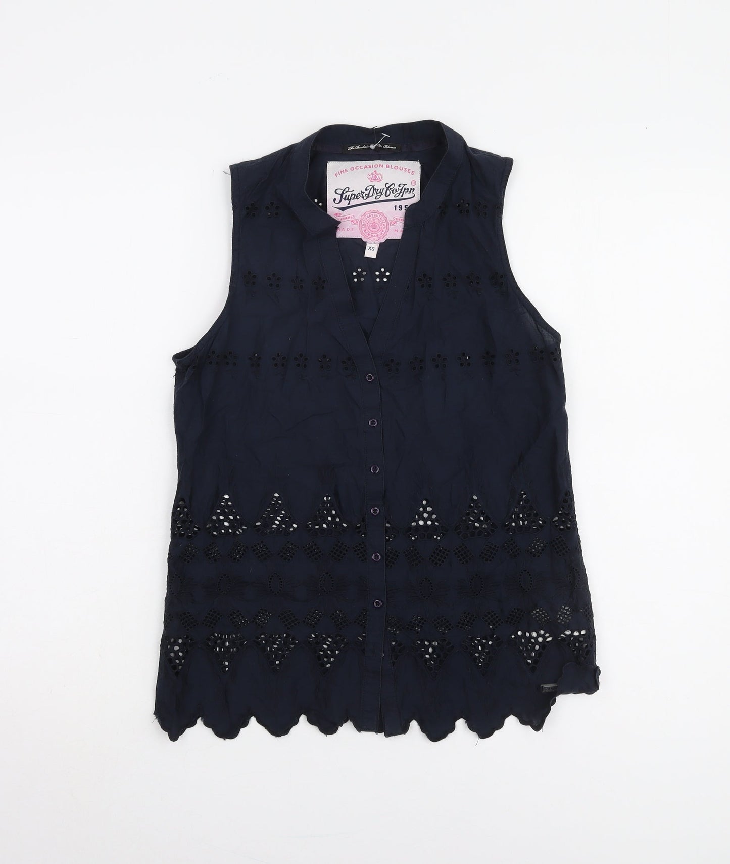 Womens UK Size XS Superdry Black Basic Blouse
