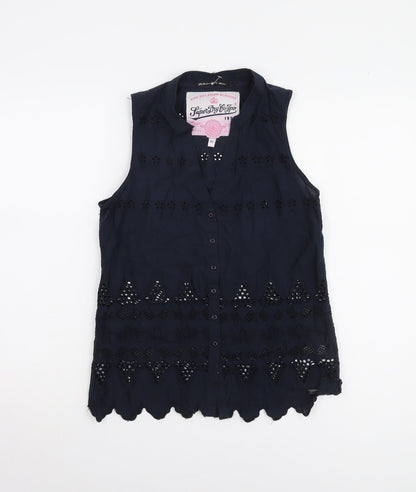 Womens UK Size XS Superdry Black Basic Blouse