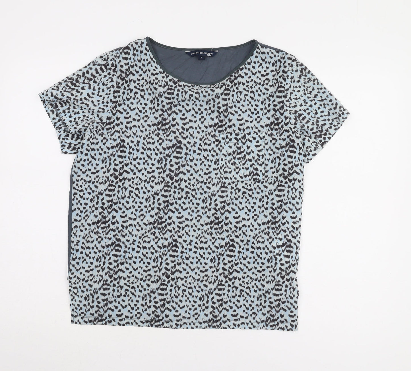 Womens UK Size S French Connection Blue Basic T-Shirt