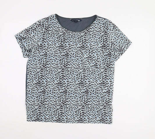 Womens UK Size S French Connection Blue Basic T-Shirt