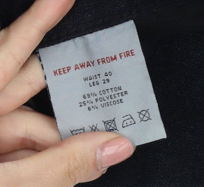 Kensington Dockside Men's Black Straight Jeans 40x29