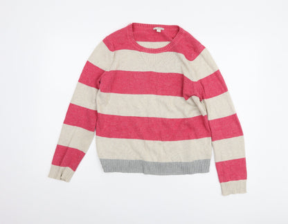 Gap Women's Red Striped Pullover Jumper M