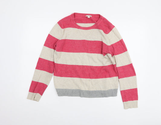 Gap Women's Red Striped Pullover Jumper M