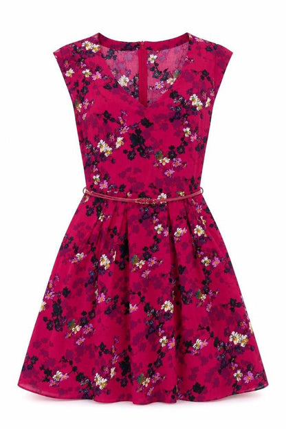 Oasis Women's Pink Floral Dress Size 10 Viscose Sleeveless