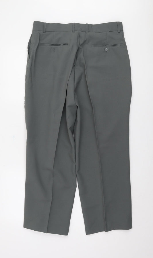 Lucci Men’s Grey Straight Trousers 40 S