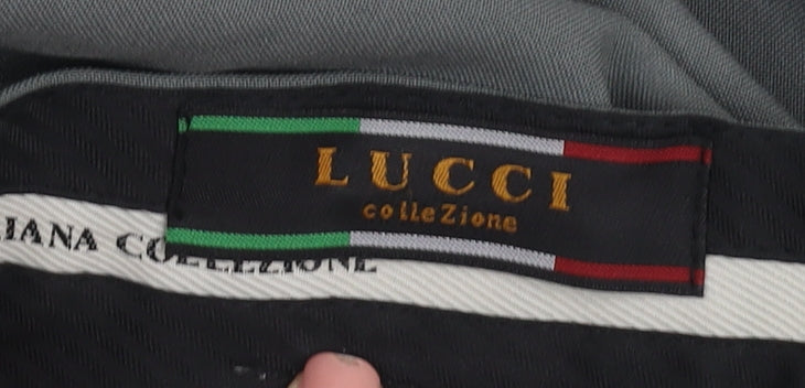 Lucci Men’s Grey Straight Trousers 40 S