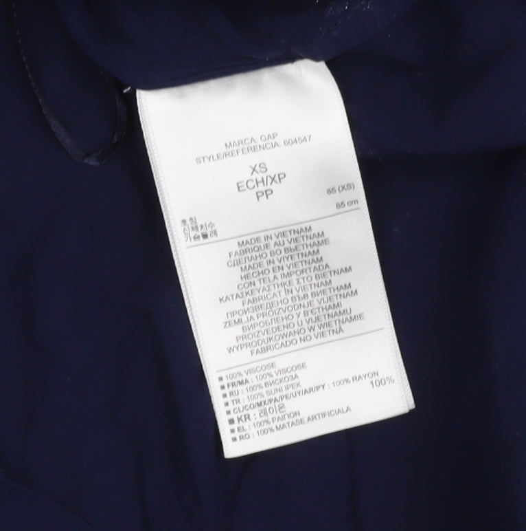 Gap Women's Blue Viscose Blouse XS Casual Button