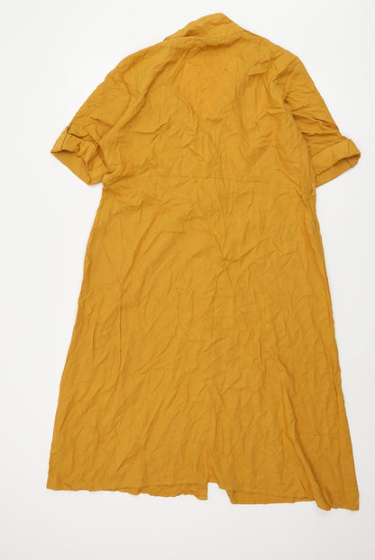 Fig Women’s Yellow Collared Shirt Dress XL