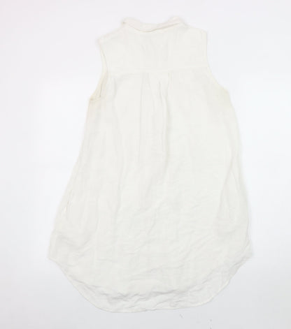 Fat Face Women's White Button-Up Shirt, Size 10