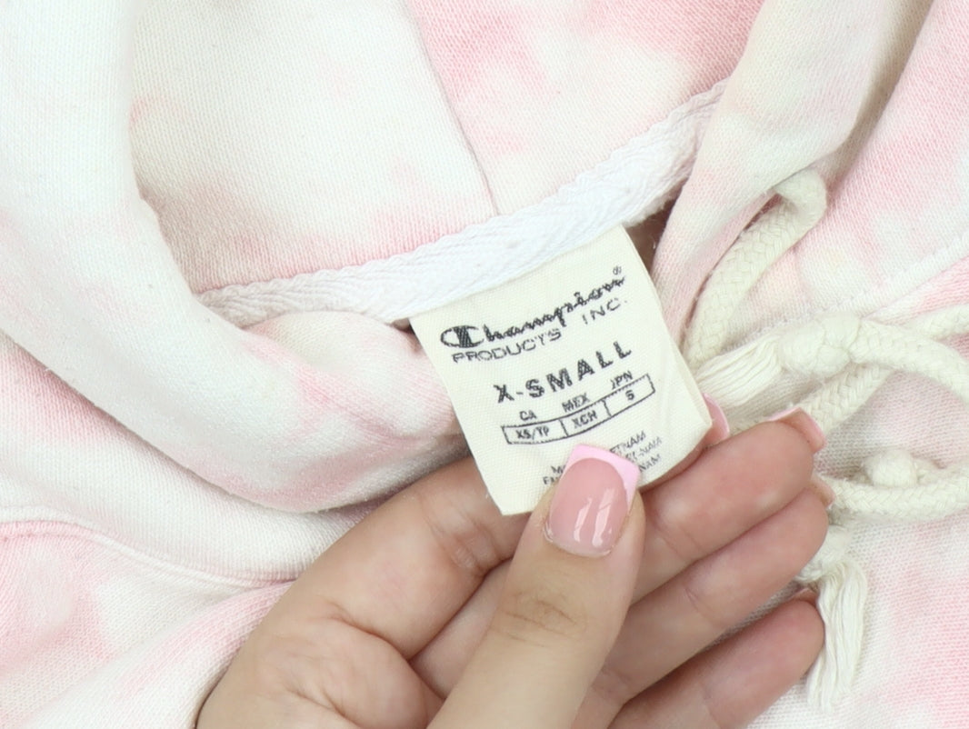 Champion Women's Pink Tie-Dye Pullover Hoodie XS