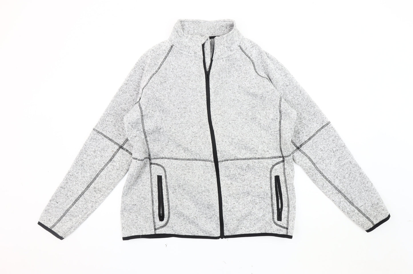 Damart Women's Grey Knit Basic Jacket L