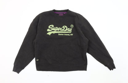 Superdry Unisex Black Pullover Sweatshirt Size 14