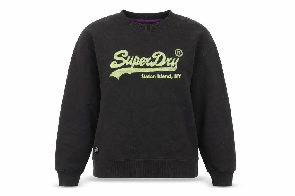 Unisex Adults UK Size 14 Superdry Black Pullover Sweatshirt