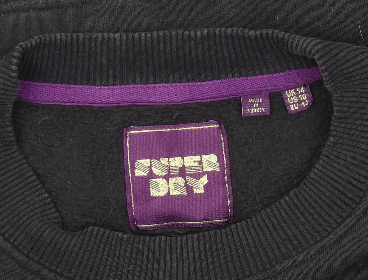 Superdry Unisex Black Pullover Sweatshirt Size 14