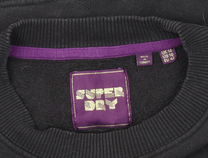 Superdry Unisex Black Pullover Sweatshirt Size 14