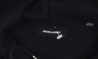 Mens UK Size S JACK & JONES Black Pullover Hoodie