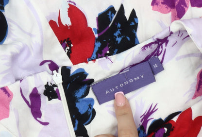 Autonomy Women's Multicoloured Floral Dress Size 14