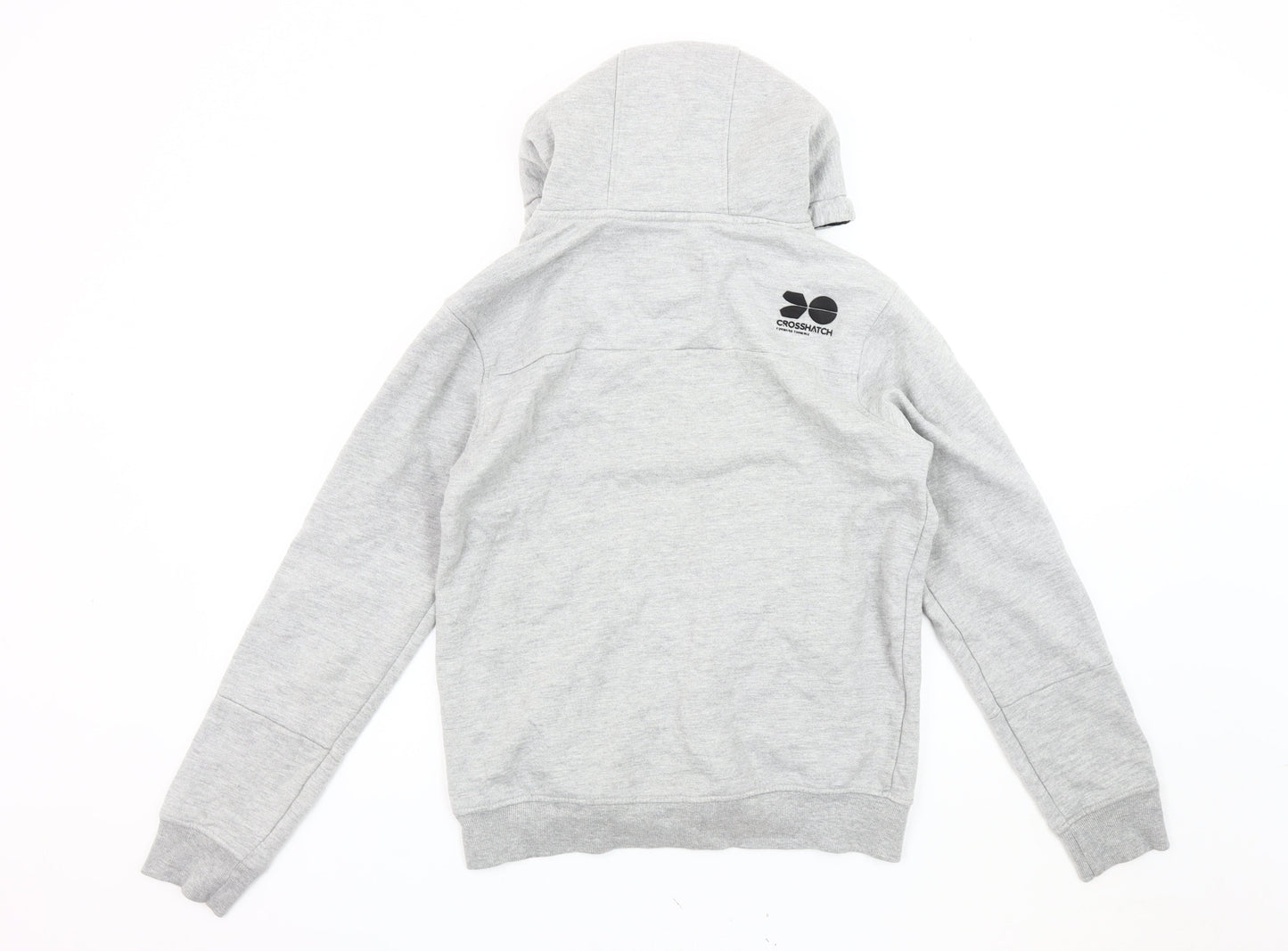 Mens UK Size M Crosshatch Grey Pullover Hoodie
