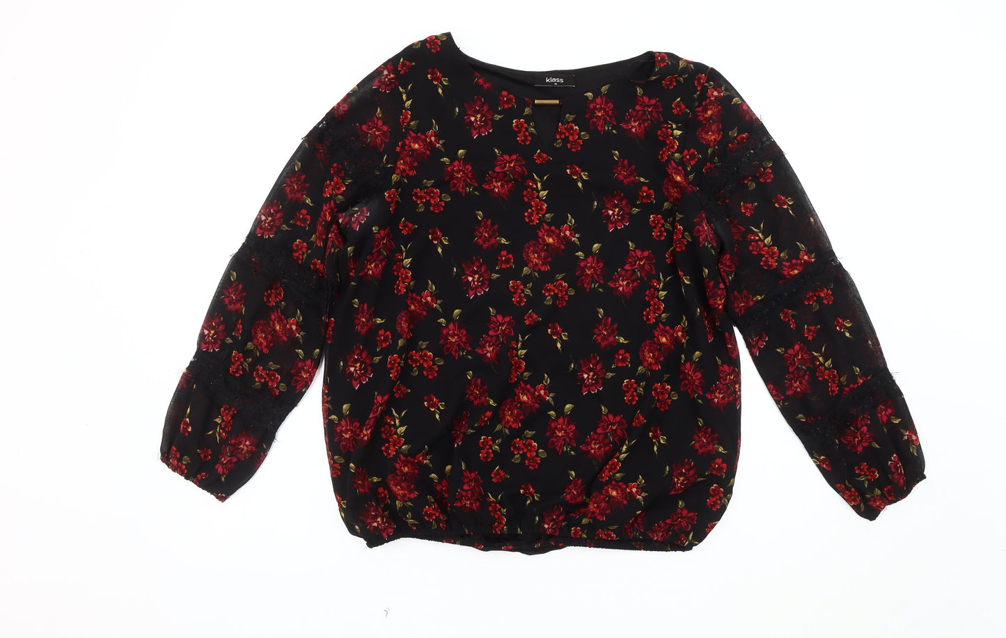Womens UK Size 12 Klass Black Basic Blouse