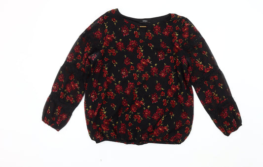 Womens UK Size 12 Klass Black Basic Blouse