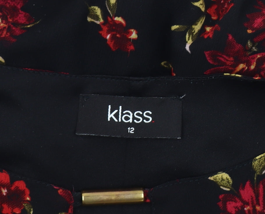 Womens UK Size 12 Klass Black Basic Blouse
