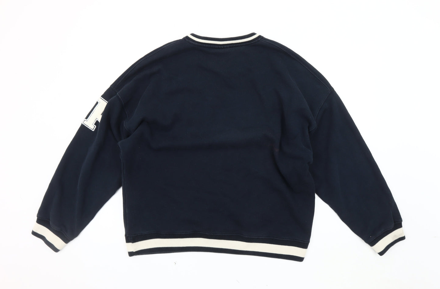 Mens UK Size L Pull&Bear Blue Pullover Sweatshirt
