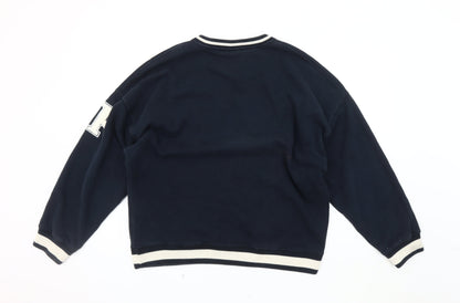 Mens UK Size L Pull&Bear Blue Pullover Sweatshirt
