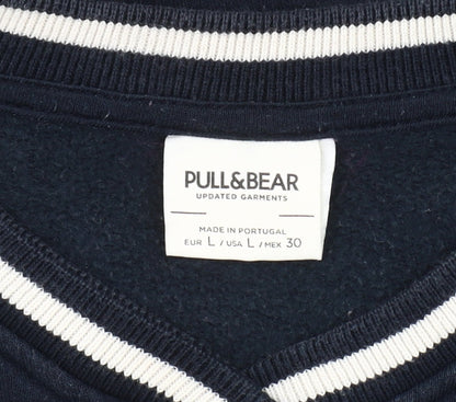 Mens UK Size L Pull&Bear Blue Pullover Sweatshirt