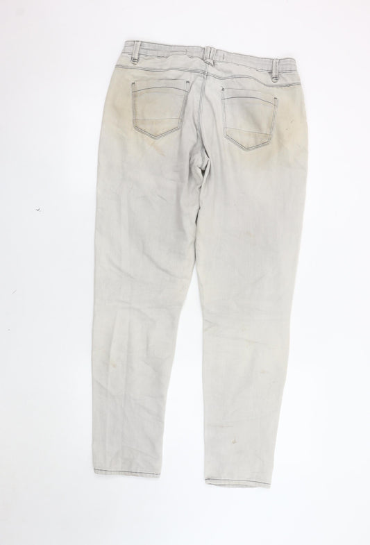 Next Women's Grey Relaxed Skinny Jeans Size 12R - Everyday Style