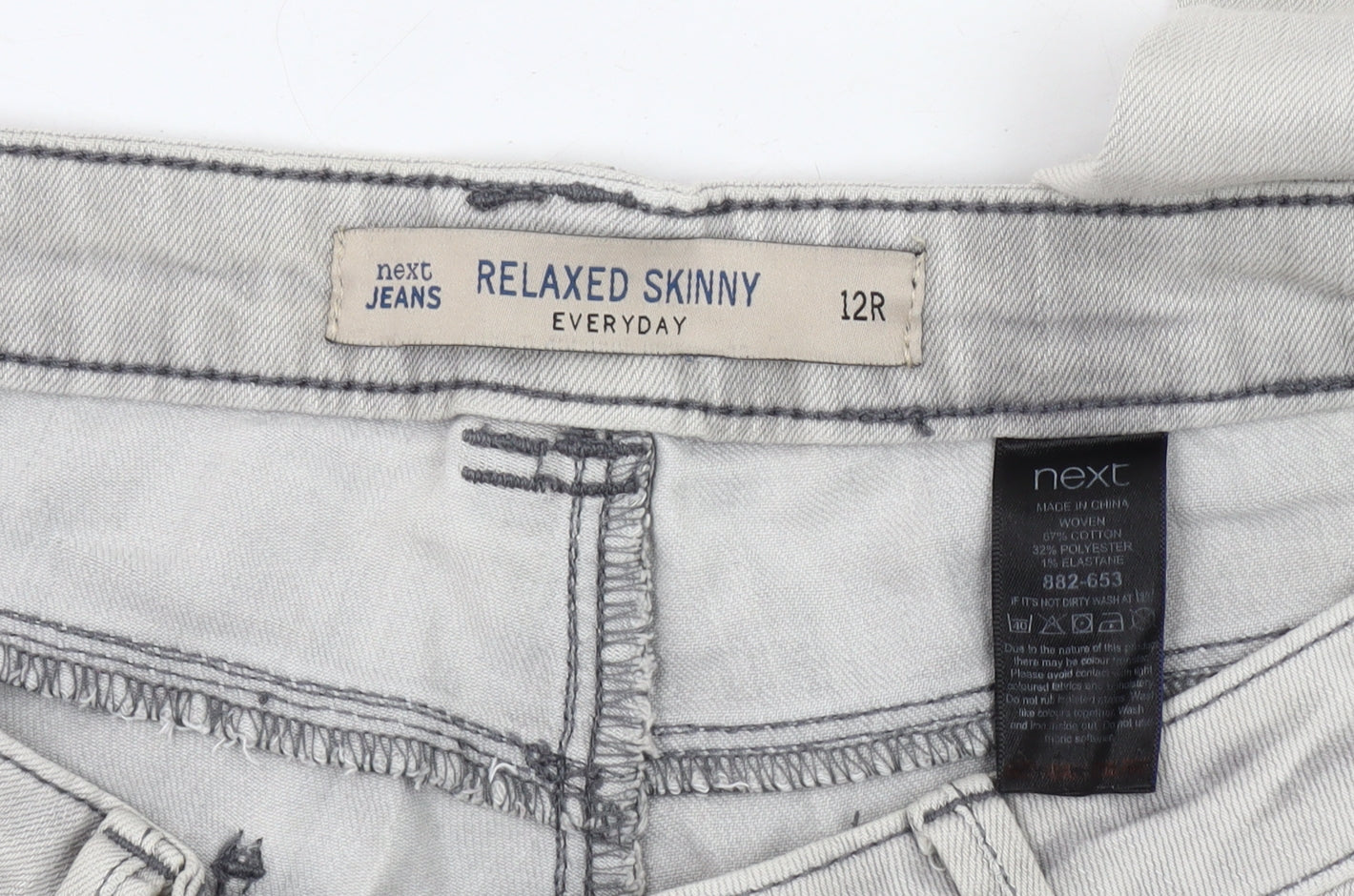 Next Women's Grey Relaxed Skinny Jeans Size 12R - Everyday Style