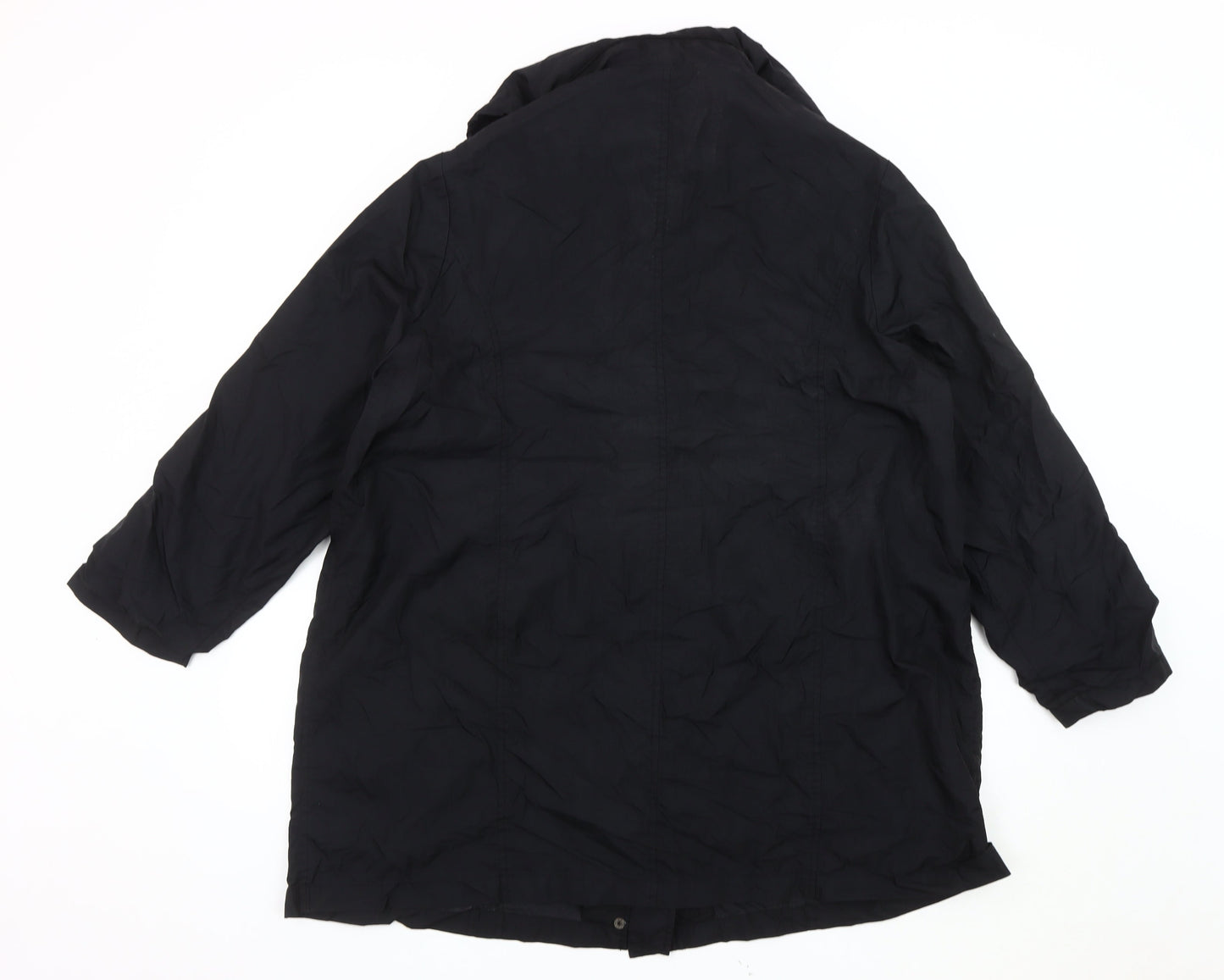 Ann Harvey Women's Black Long Coat, Size 18, Hooded