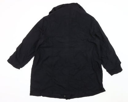 Ann Harvey Women's Black Long Coat, Size 18, Hooded